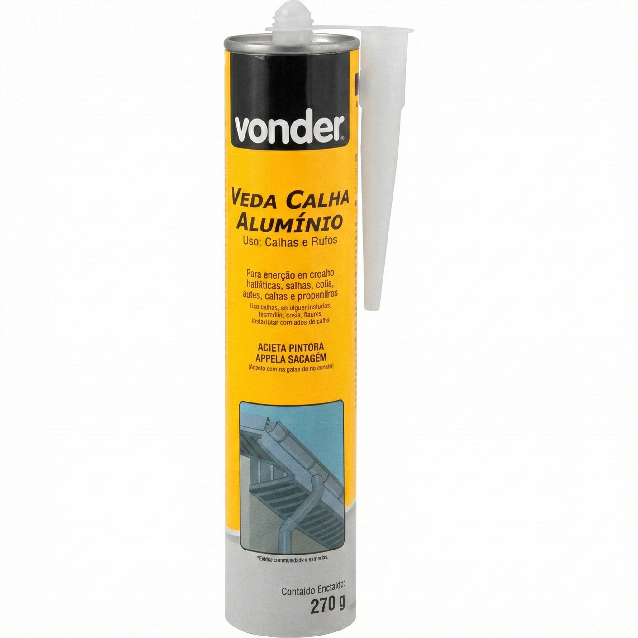Veda Calha Alumínio Vonder 280g – Vedante Impermeabilizante para Telhados e Calhas