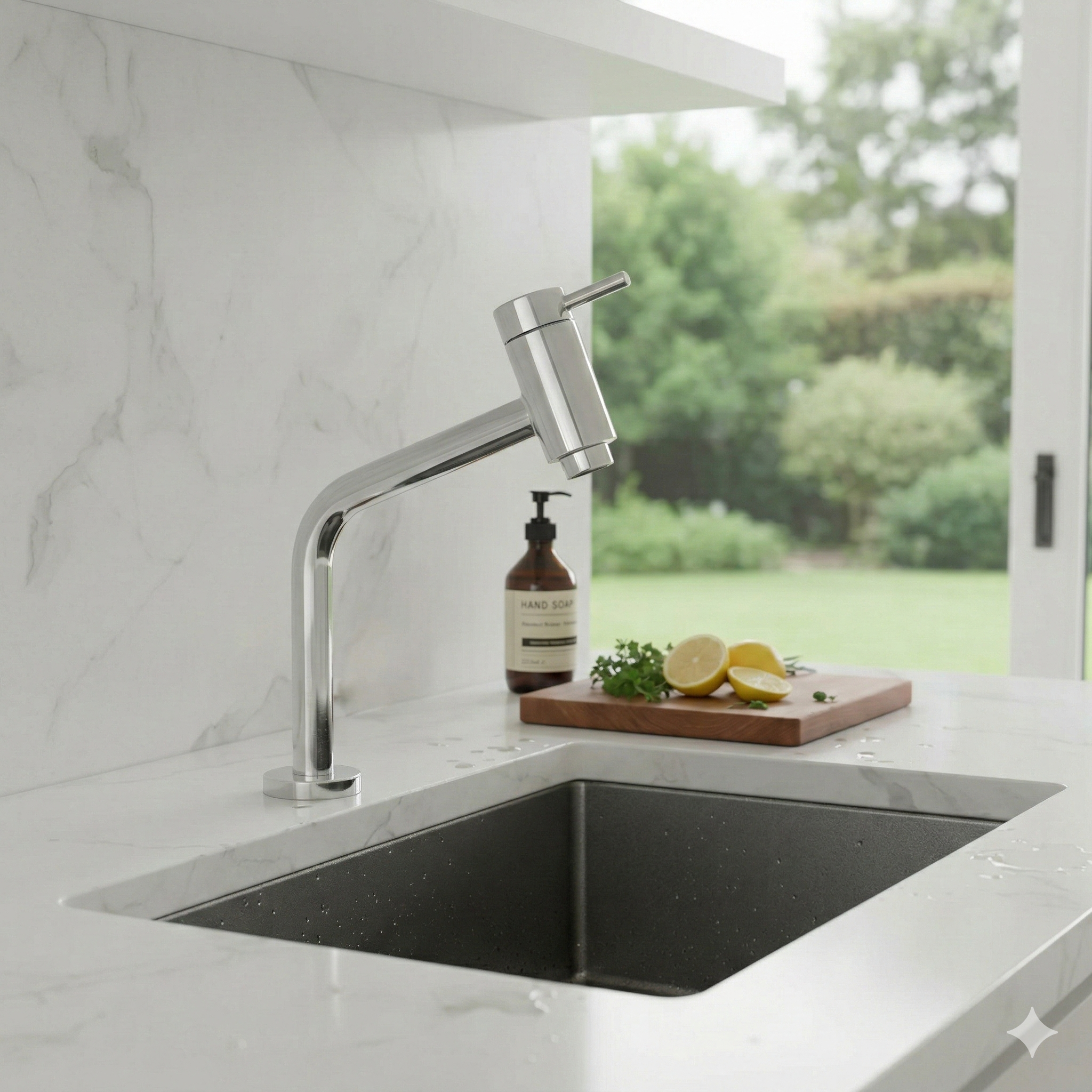Torneira para Cozinha de Mesa Slim C61 1/4 de Volta Cromada - Leão Metais 3040