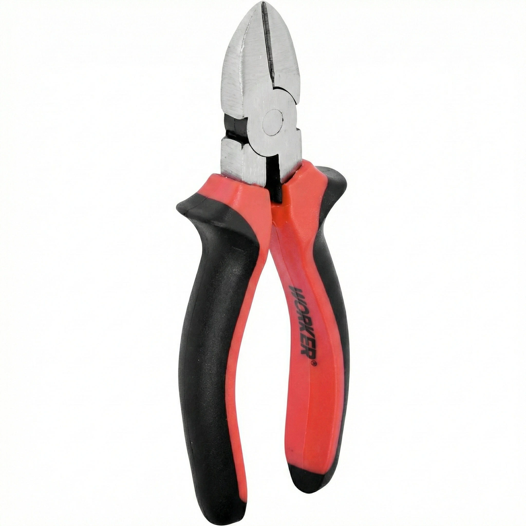 Alicate de Corte Diagonal 6 Polegadas Worker - Cabo Emborrachado Ergonômico Vermelho e Preto