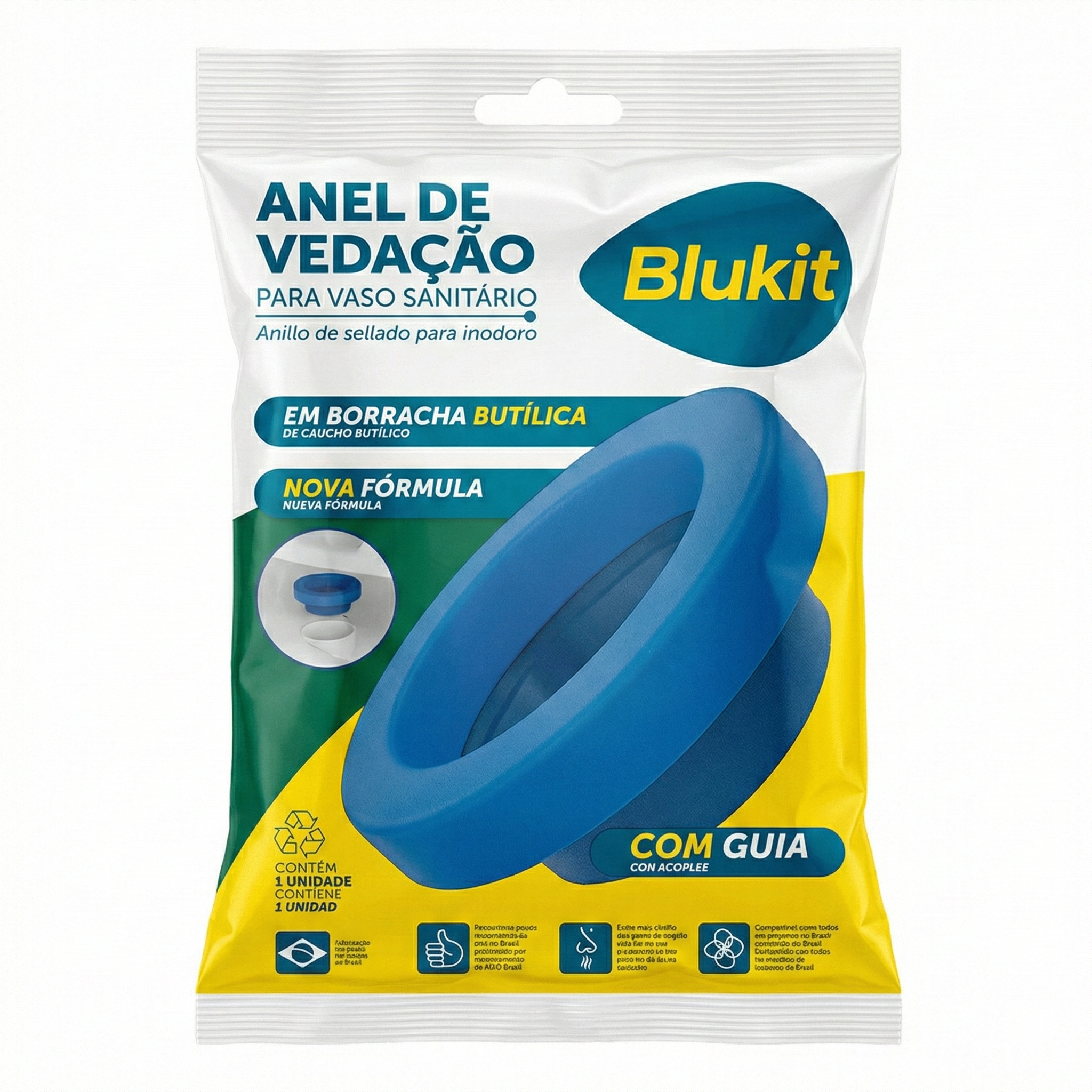 Anel de Vedação Smart para Vaso Sanitário com Guia - Blukit