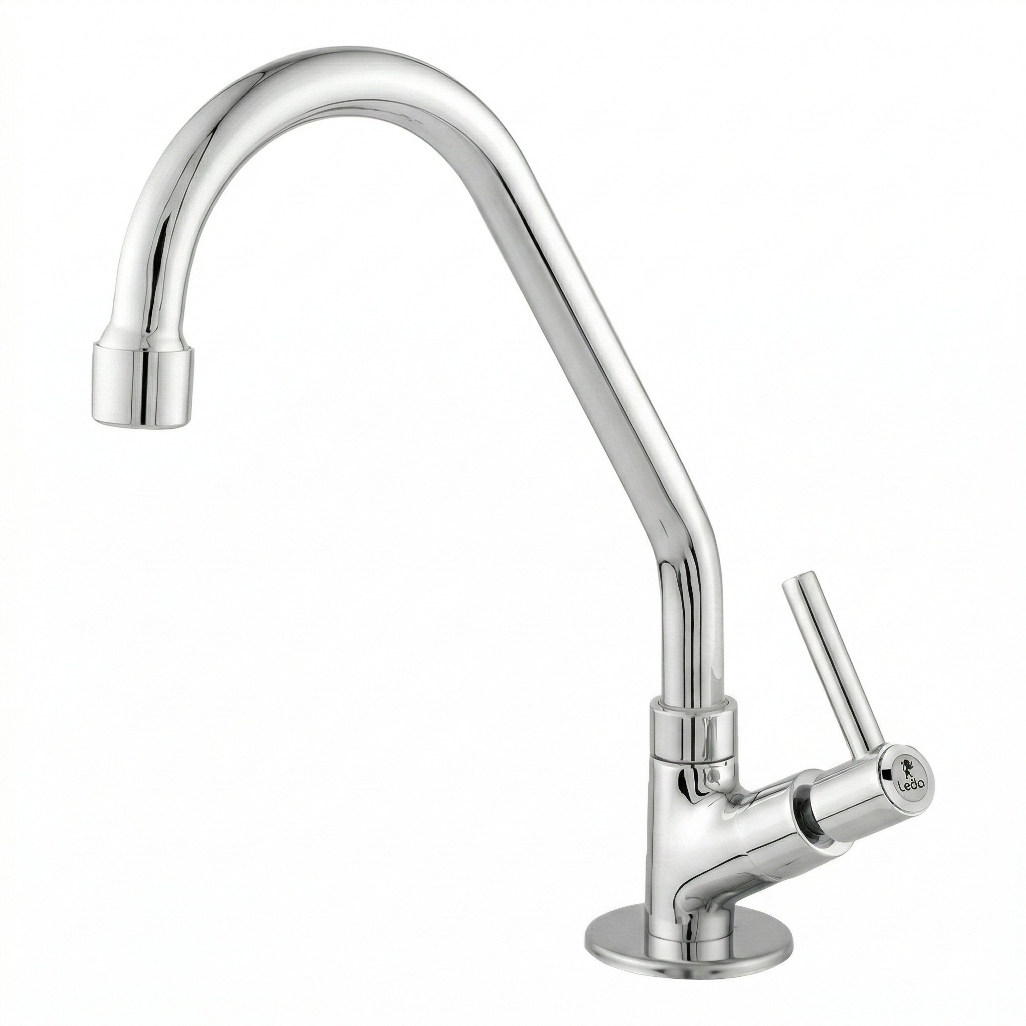 Torneira para Cozinha de Mesa Bica Alta com Alavanca 1/4 de Volta C62 Cromada - Leão Metais