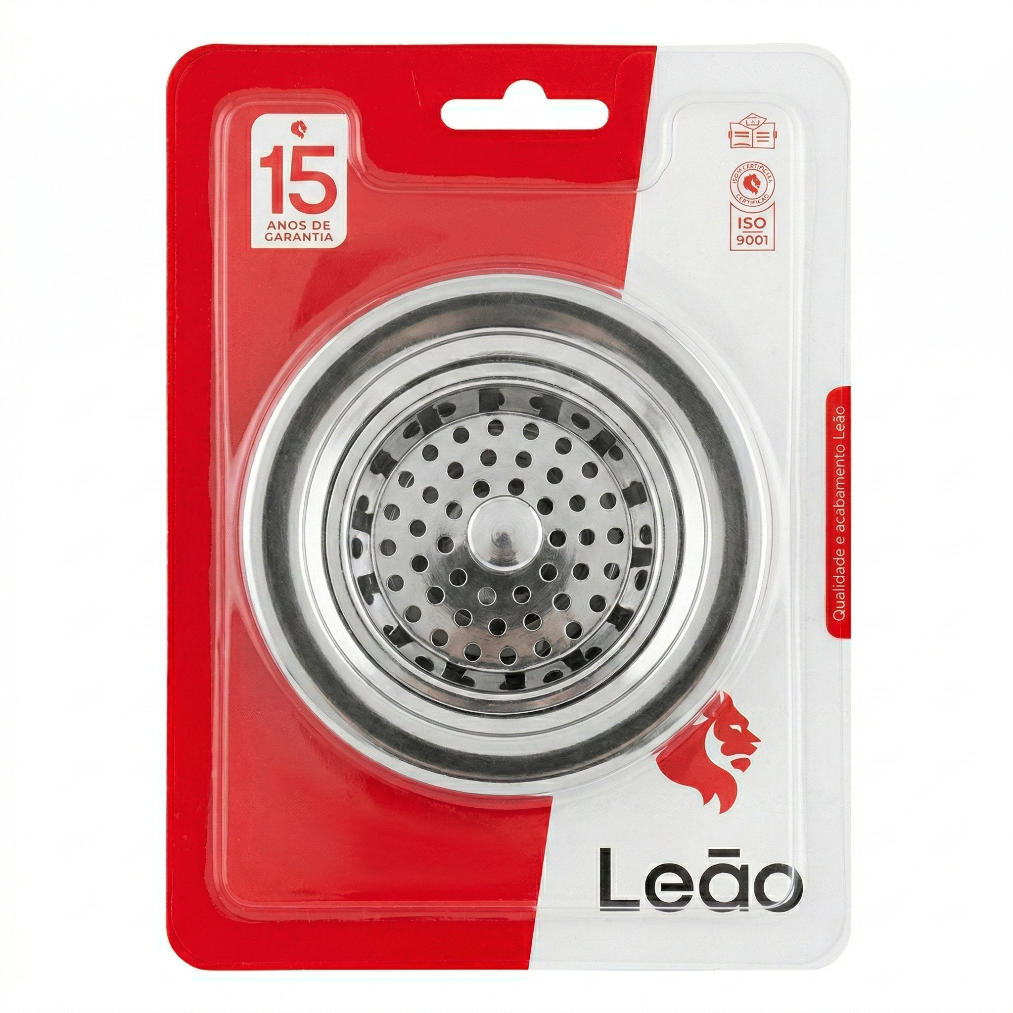 Válvula de Escoamento Americana em Metal para Pia de Cozinha 3.1/2" Cromada - Leão Metais