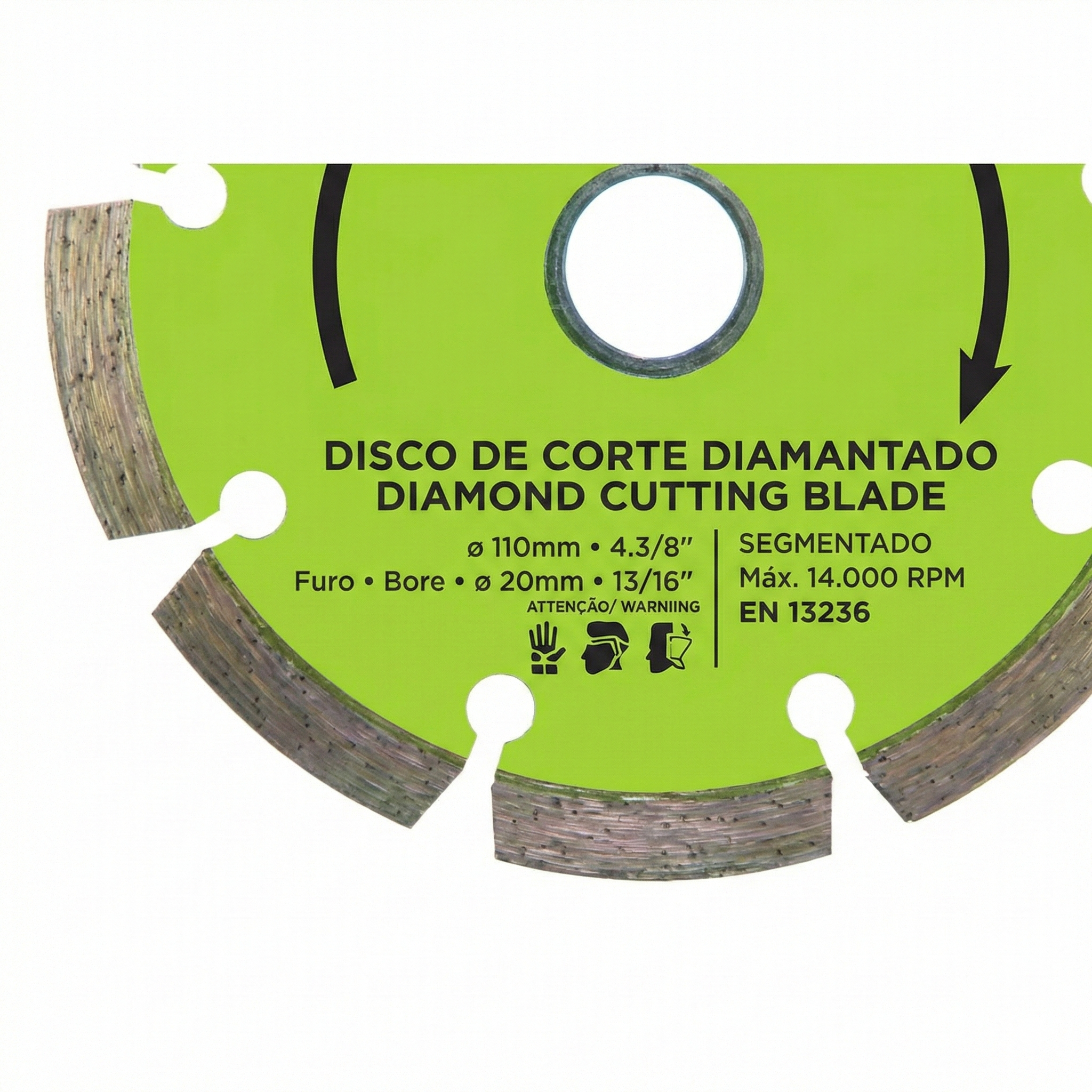 Disco Diamantado Segmentado Cortag 110mm para Concreto, Alvenaria e Bloco