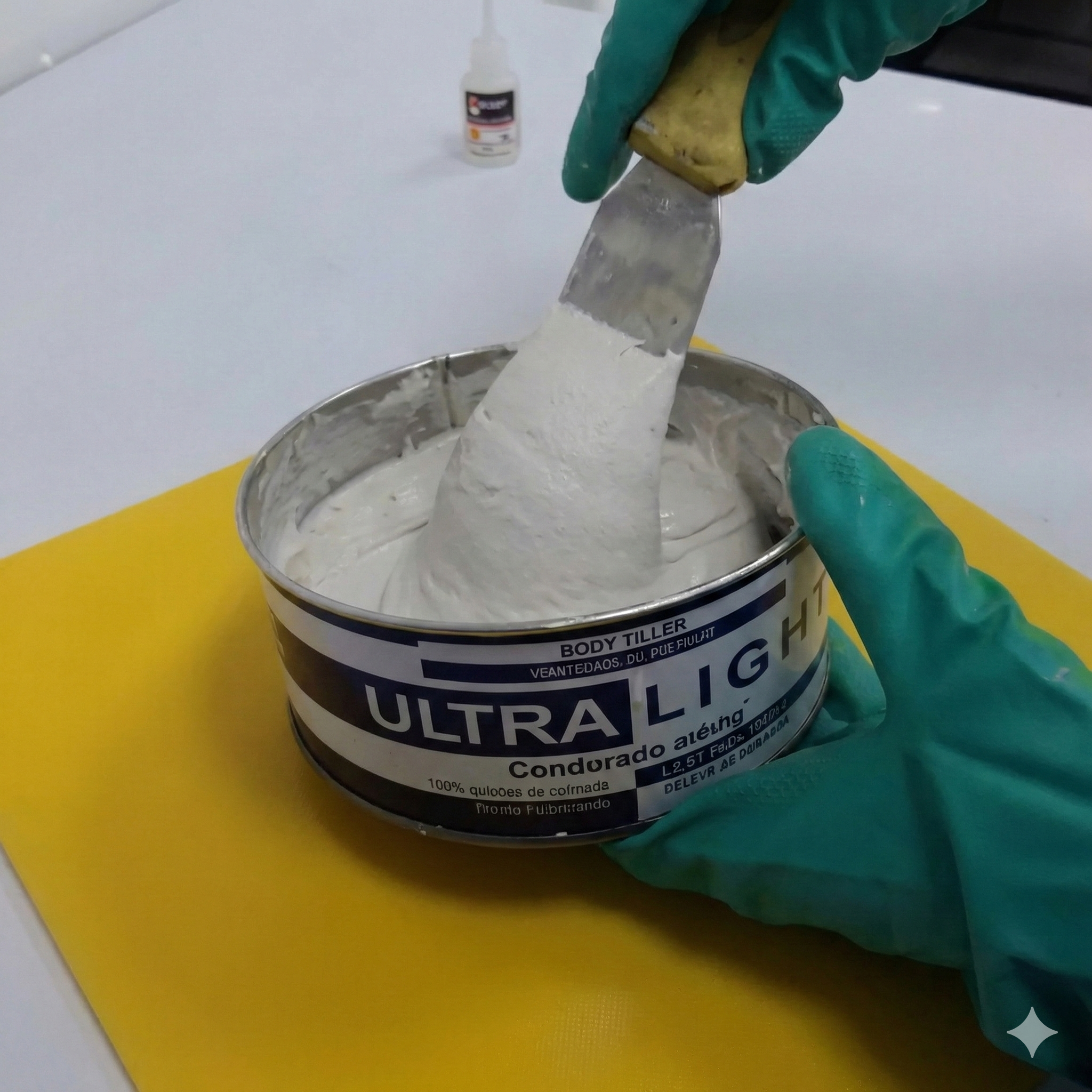 Massa Plástica Ultra Light 495g Maxi Rubber para Funilaria Automotiva