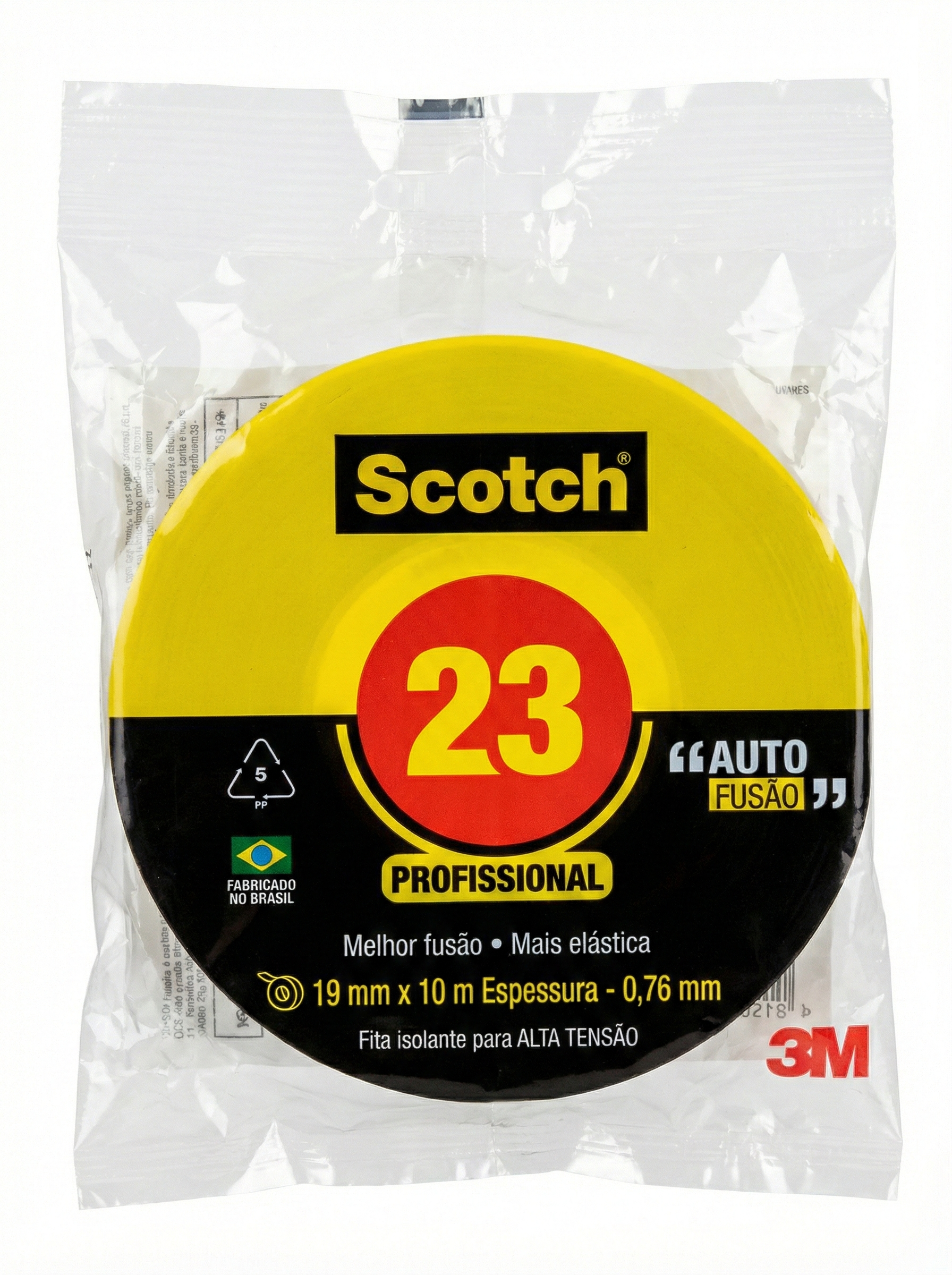 Fita Isolante 3M Scotch 23 Auto Fusão 19mm - Profissional Alta Tensão 69kV - 2m, 5m ou 10m