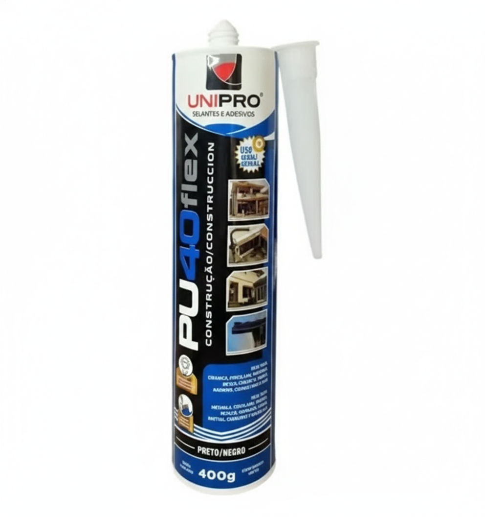 Adesivo Selante PU40 Unipro 400g – Preto, Cinza ou Branco (Poliuretano Profissional)