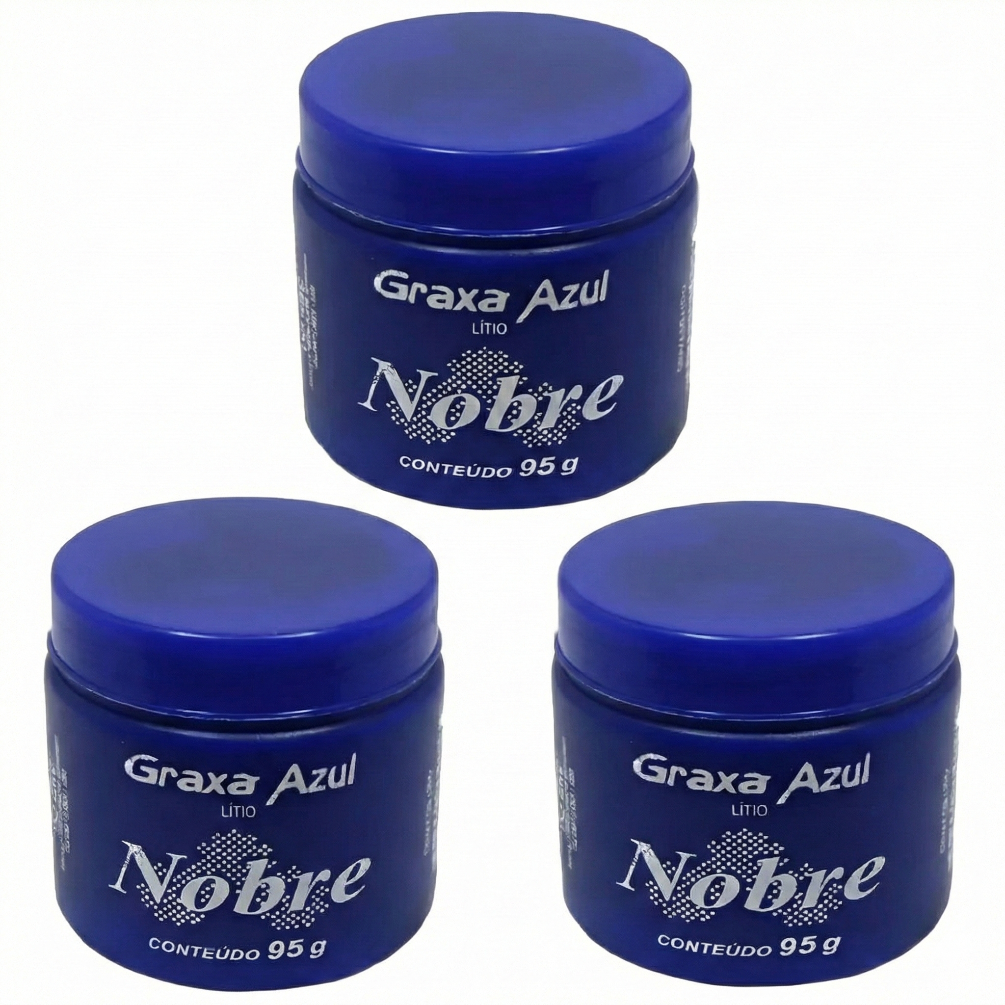 Kit 3 Graxas Azul Lítio Nobre para Peças Mecânicas 95g