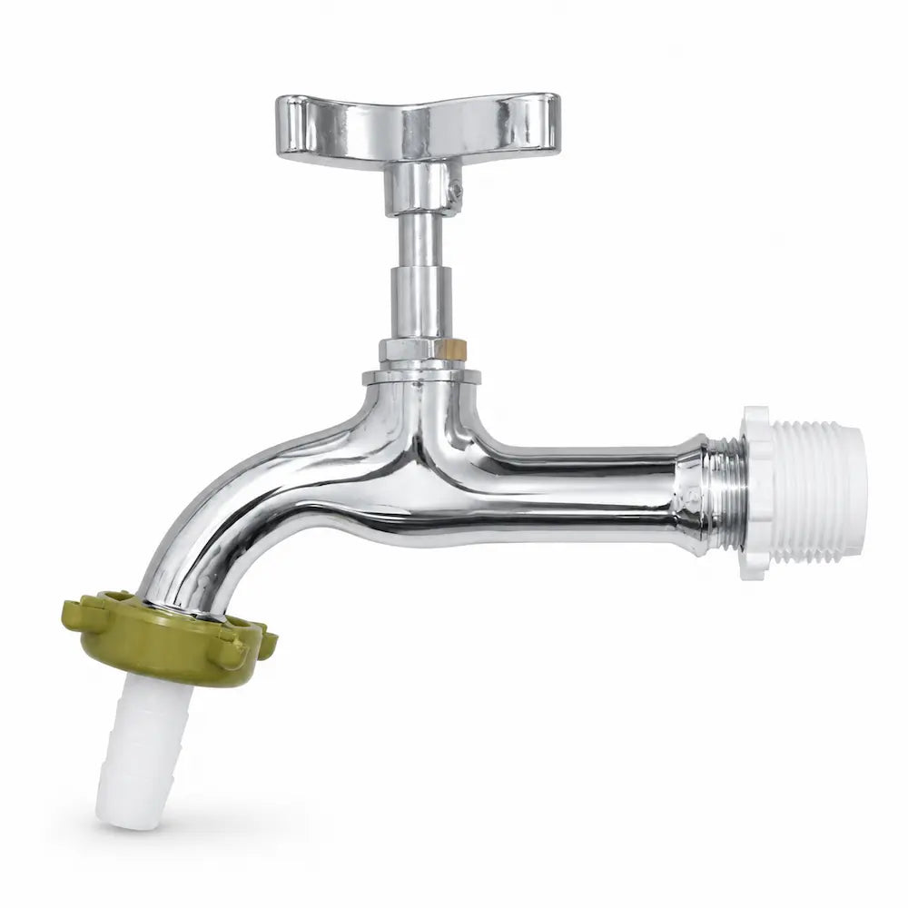 Torneira Jardim Longa C36 1/2 Metal Cromado com Bico para Mangueira Cod. 1130