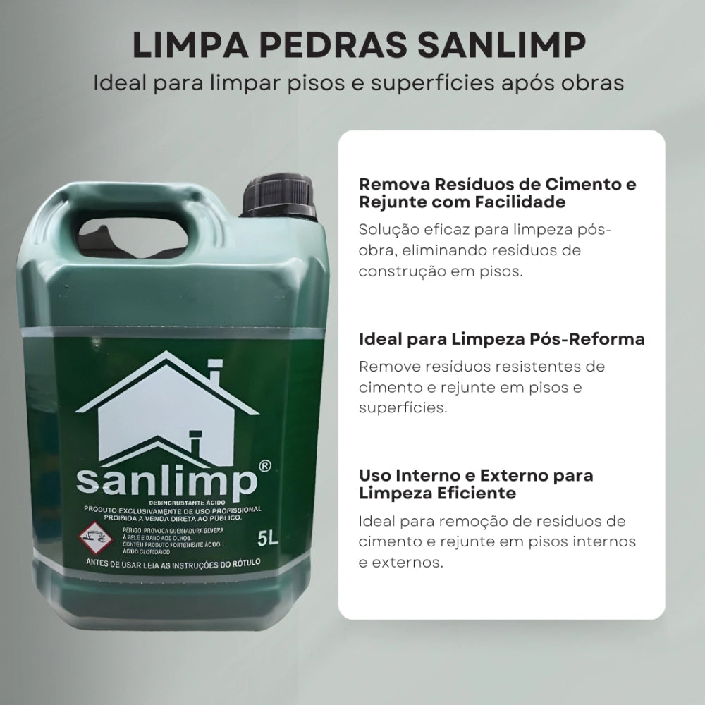 Ácido Muriático Para Limpeza 5 Litros - Sanlimp