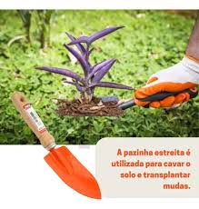 Kit Jardinagem E Horta Conjunto Max 3 Peças Cabo De Madeira