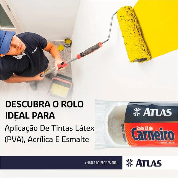 Rolo Pintura De Lã Carneiro 23cm Atlas